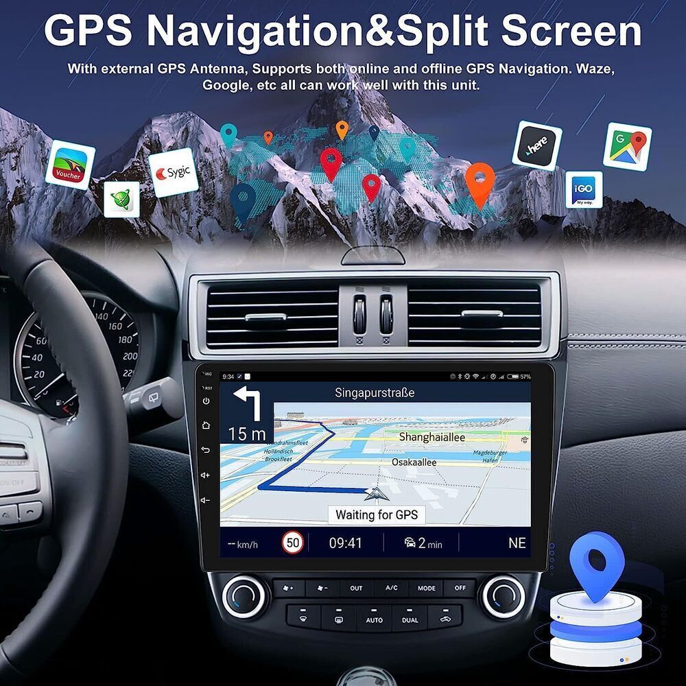 Carplay For Honda Accord 2003-07 10″ Android 15 Stereo Car Radio GPS Headunit FM