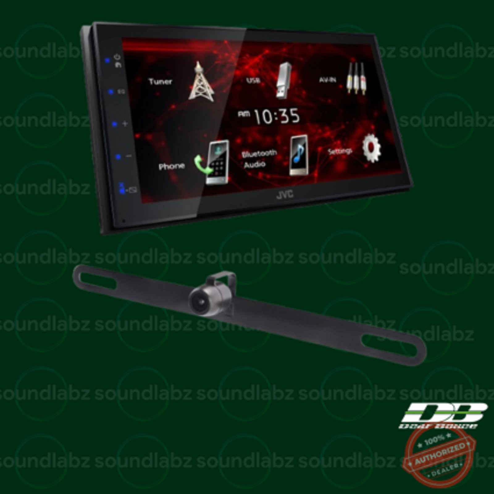 JVC 6.8″ Smart Media Receiver & License Plate Rearview Camera Bundle