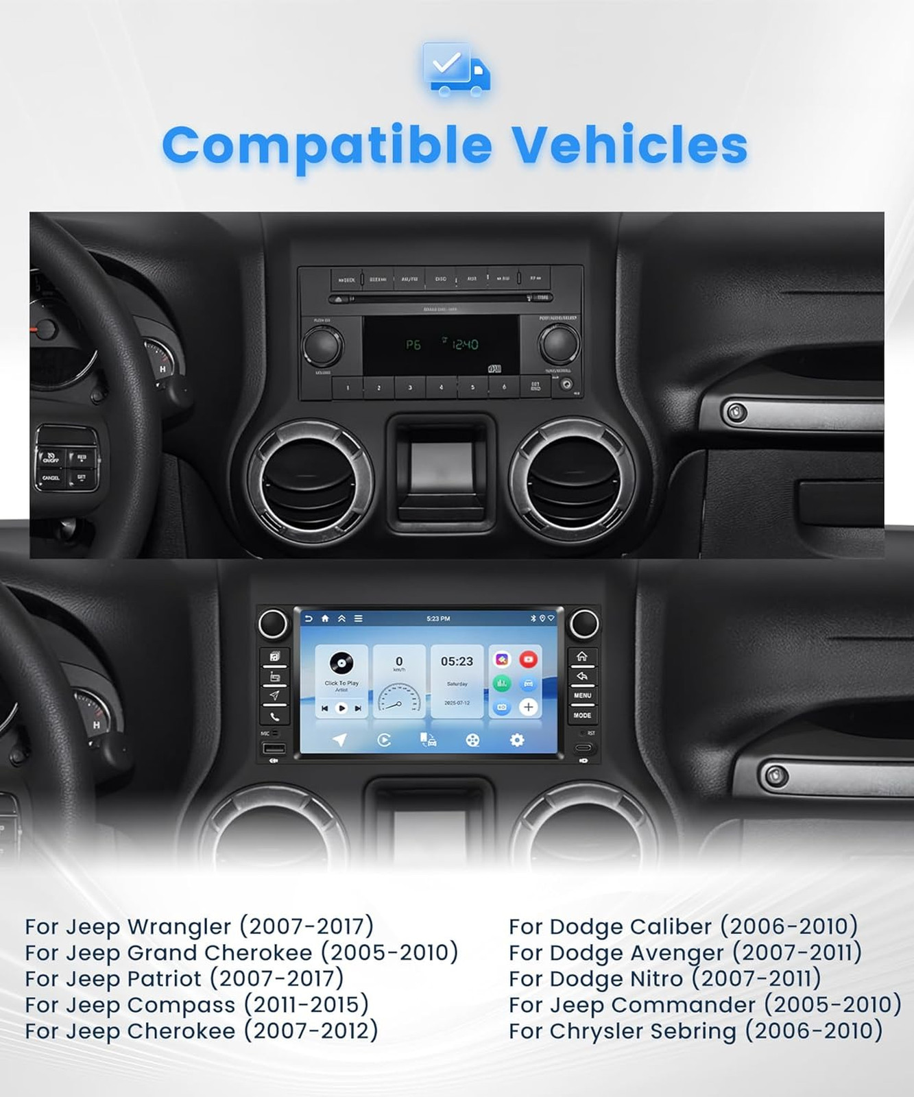 Car Stereo Android Touchscreen for Jeep Wrangler Patriot Grand Cherokee Cherokee
