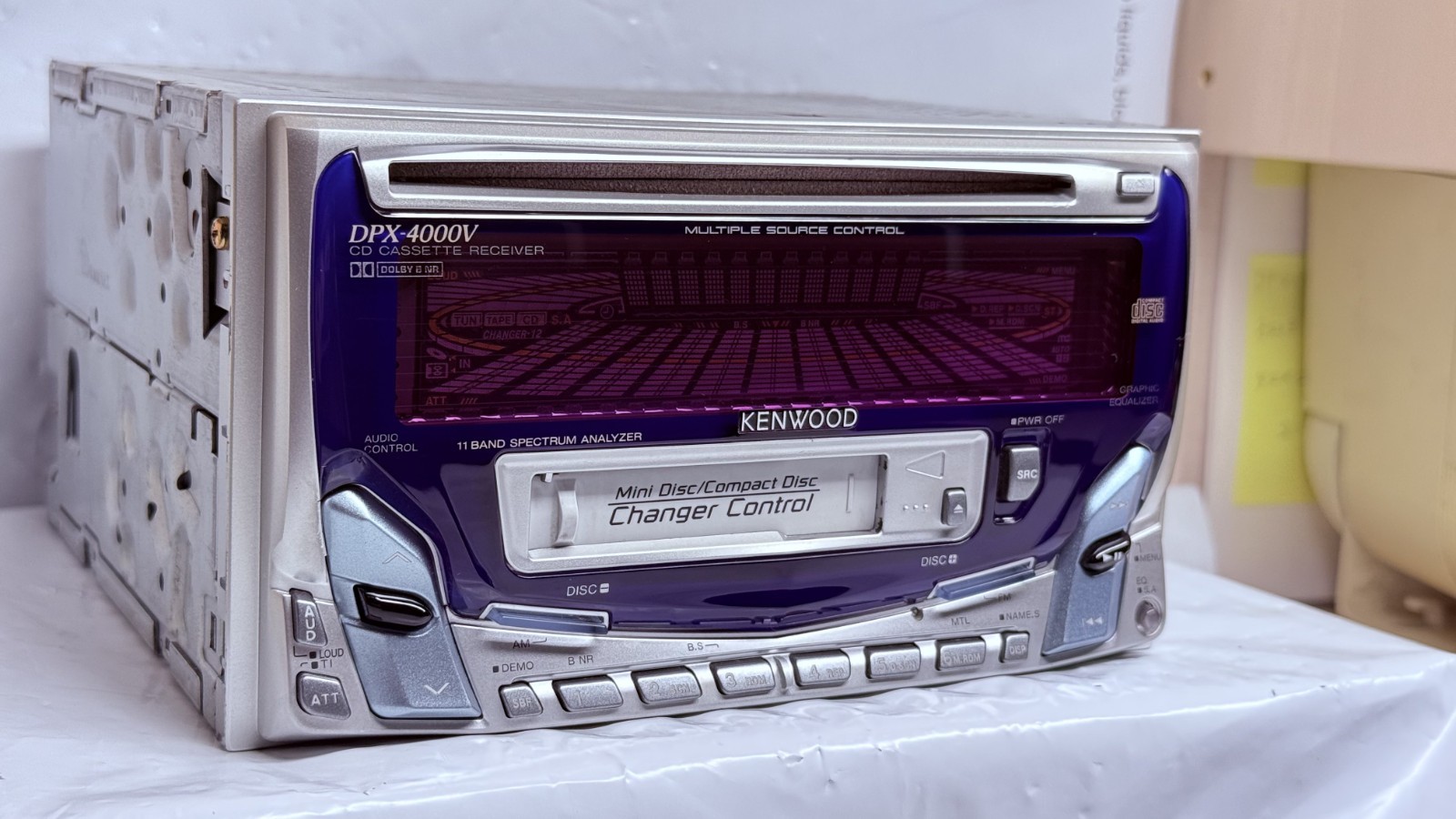 KENWOOD DPX-4000V 2DIN CD Cassette Car Stereo w/ External Bluetooth Japan Tested