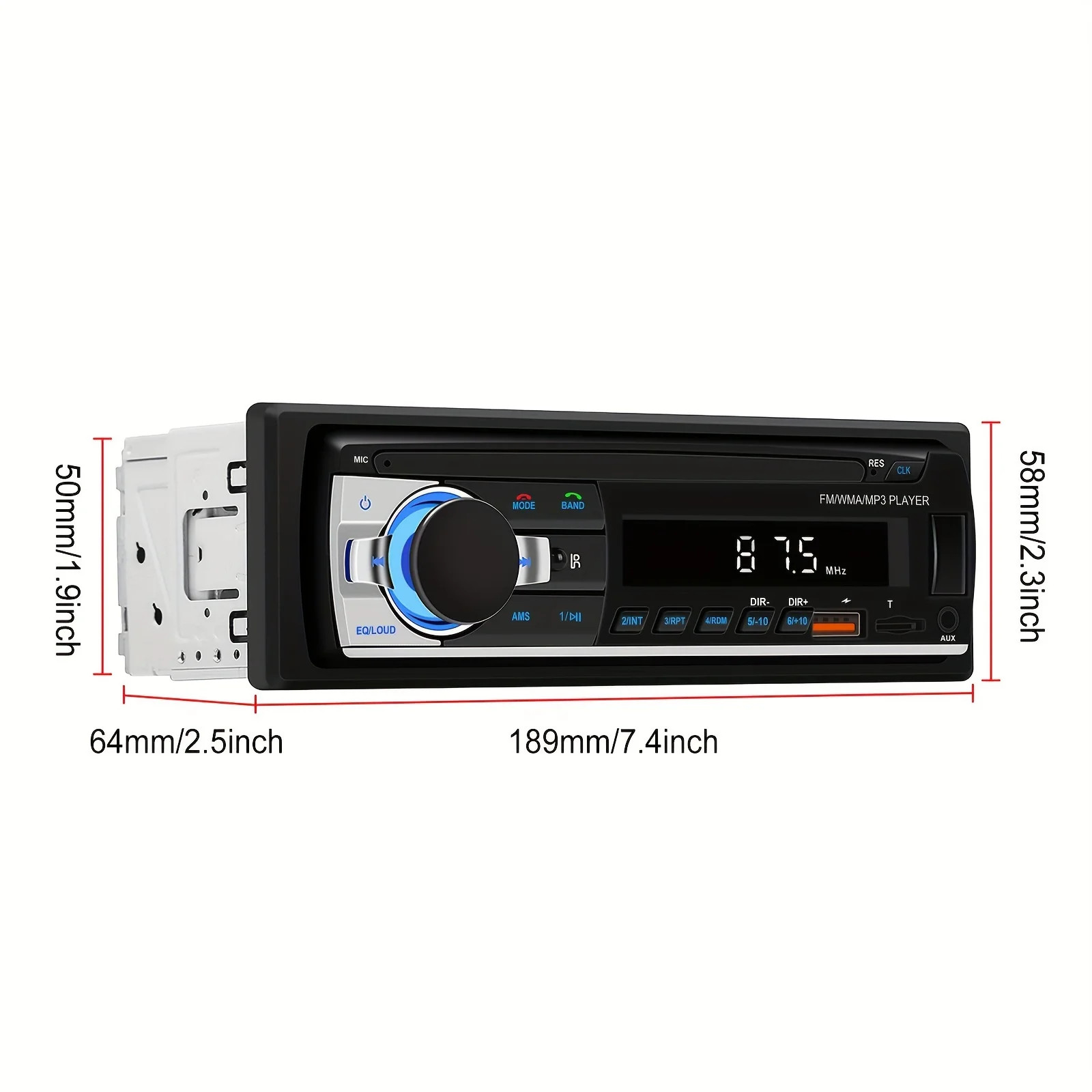 1DIN In-Dash FM Car Stereo,MP3 Player,RCA/USB/SD/AUX-IN Support,Vehicle System
