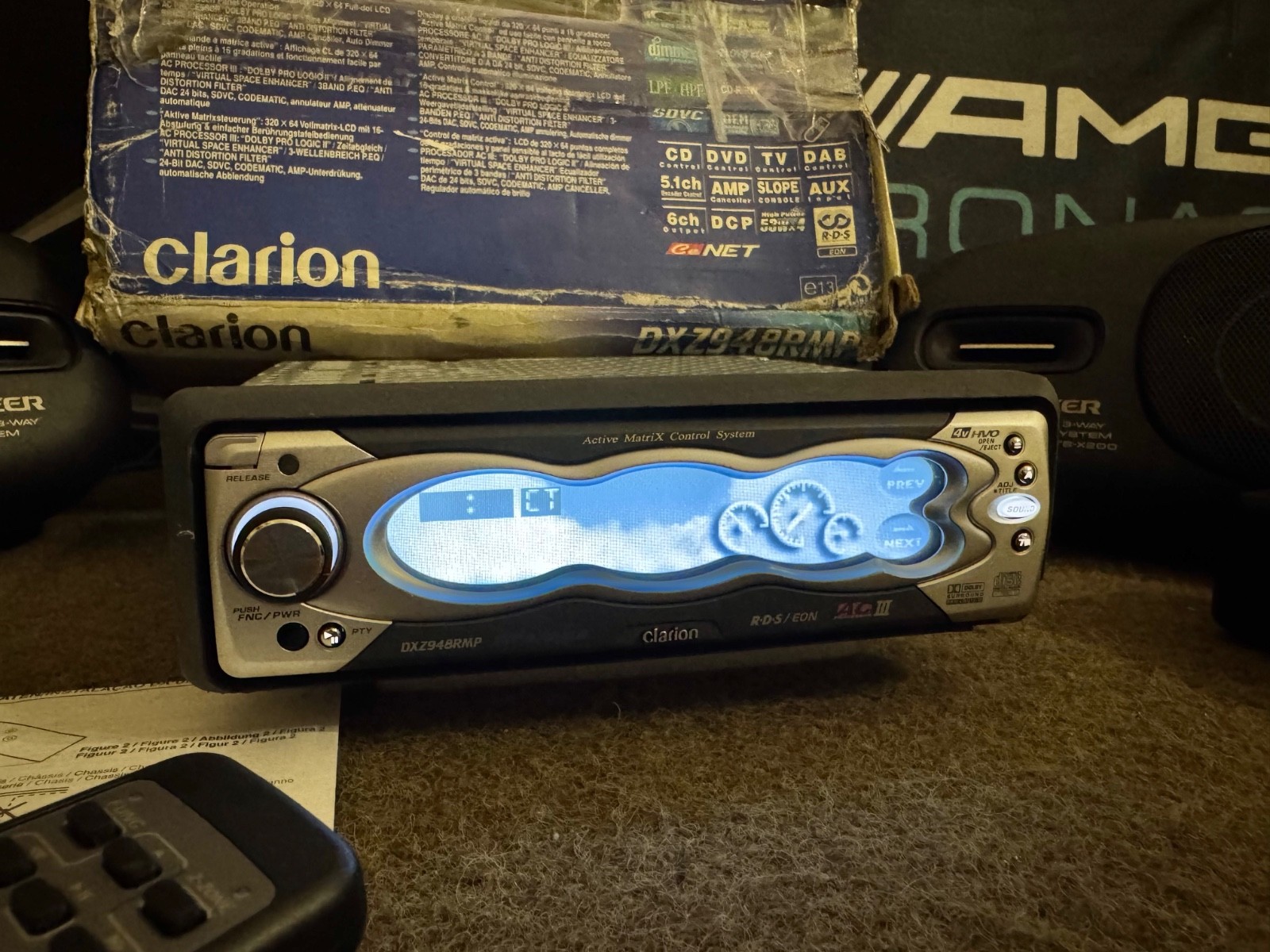 Rare CLARION DXZ948MP Car Radio LM/MW/FM CD/MP3 Receiver Sensor Animation Displa