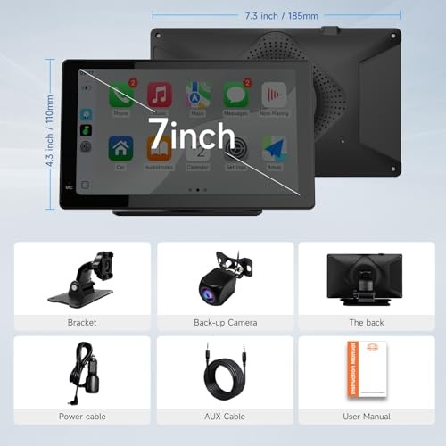7 Inch Portable Carplay Screen for Car,Car Stereo Wireless Carplay & Android