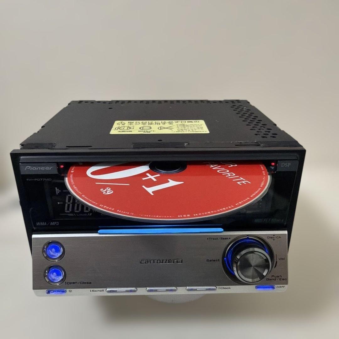 Pioneer Carrozzeria FH-P077MD 2DIN CD/MD Receiver w/Remote Harness Manual Tested