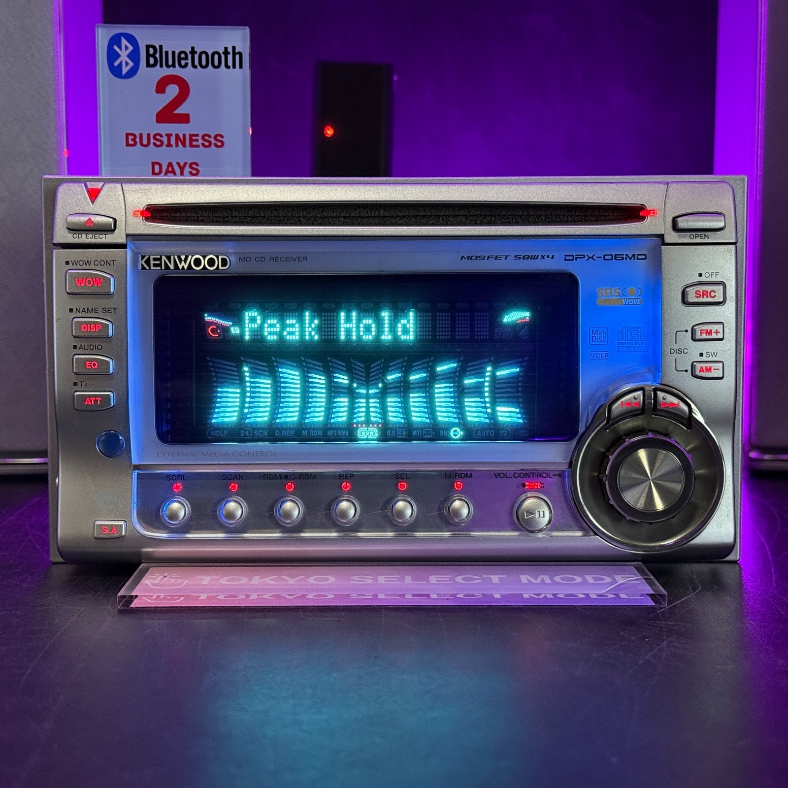KENWOOD DPX-06MD 2DIN Car Audio CD MD Player JDM Added Bluetooth Tested In Stock