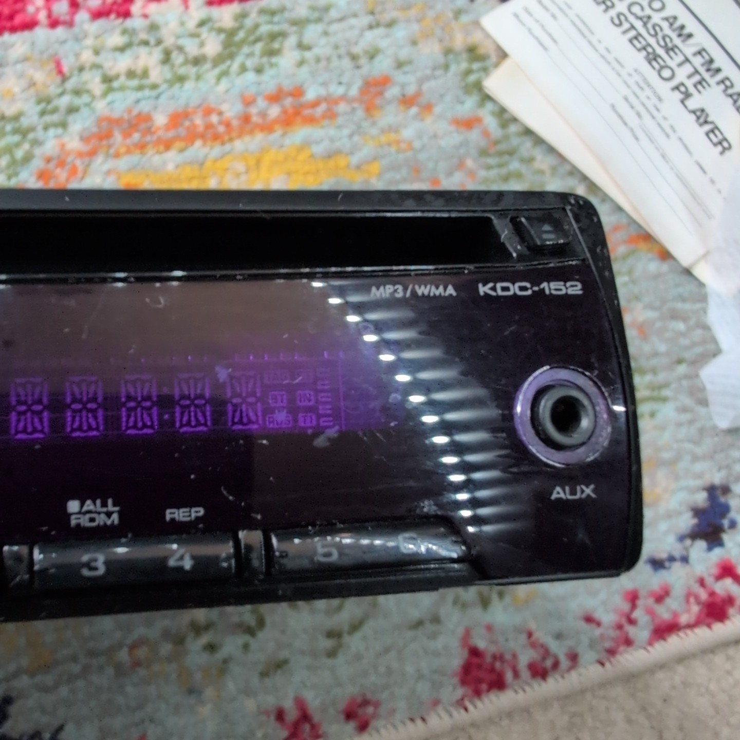 Kenwood KDC-152 1 Din CD Player MP3 WMA Aux In Dash Receiver 50X4 Watts