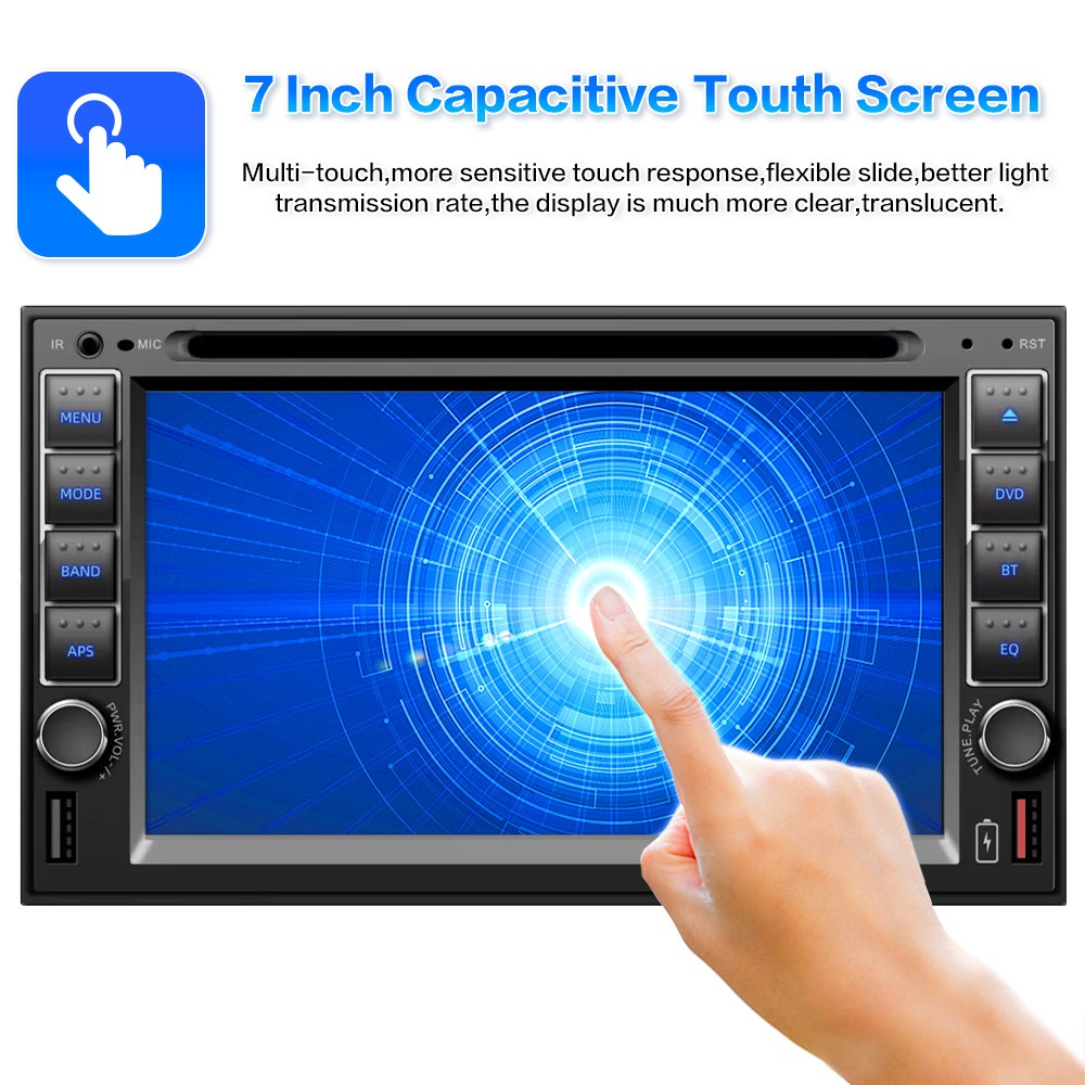 USB/SD/AUX Stereo Remote control Touch Screen Bluetooth 6.2″ DVD/CD Player 2 Din