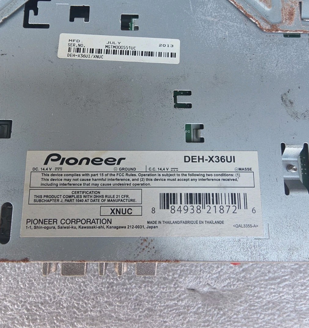 Pioneer DEH-X36UI Single DIN Car CD Player USB AUX Mixtrax