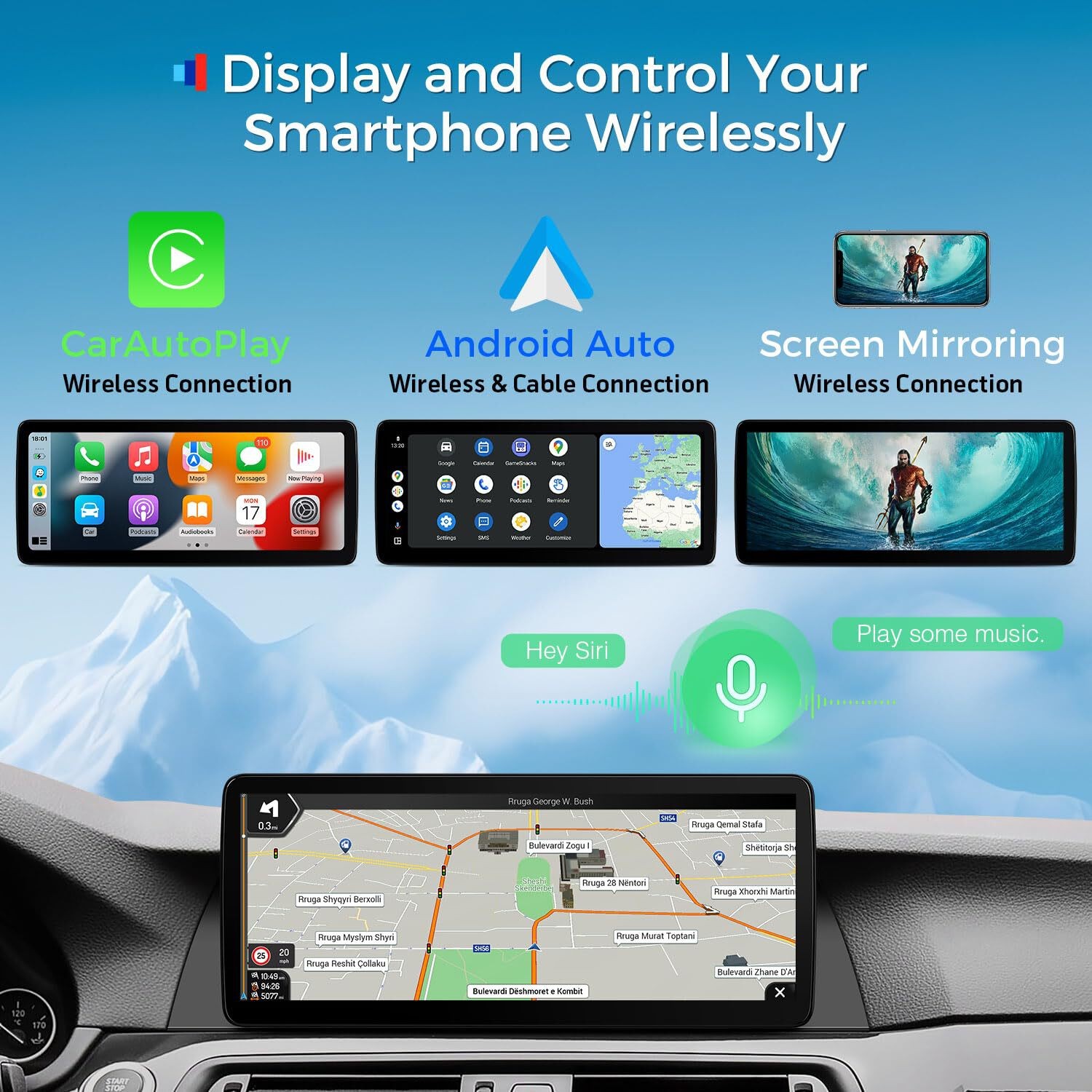 XTRONS 12.3″ Android 14 Car Stereo for BMW 5 Series F10/F11 (2013-2016) Carplay