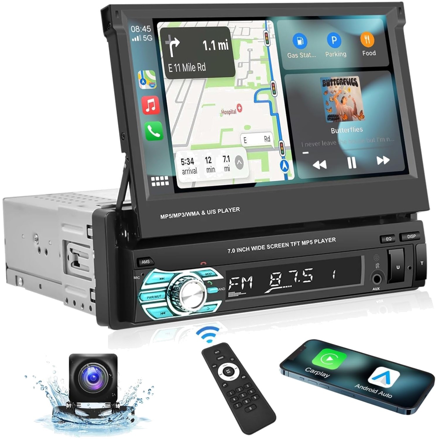Carplay Car Stereo with AHD Backup Camera & Touch Screen for Effortless Driving