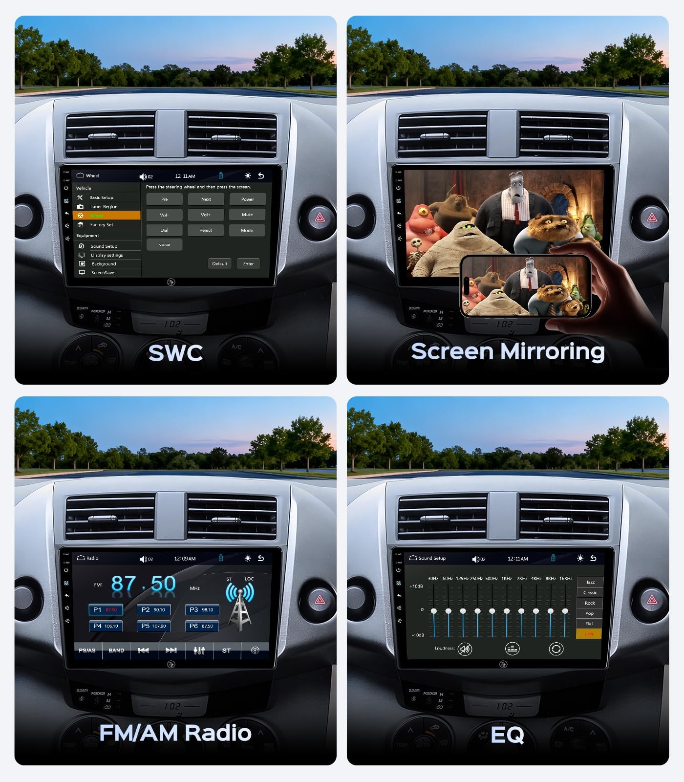 9″ Touchscreen Wireless Carplay & Android Auto Stereo for 2006-2011 Toyota RAV4
