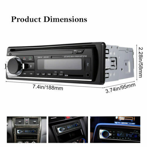 Single 1Din Car Radio Stereo Bluetooth FM MP3 Player Audio Head Unit USB AUX SD