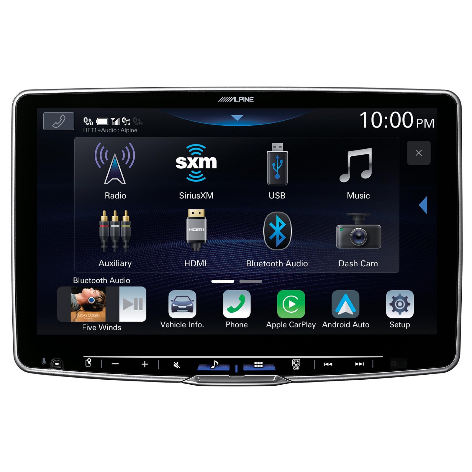 Alpine Halo11 ILX-F511 CarPlay/Android Auto Receiver + amp & knob