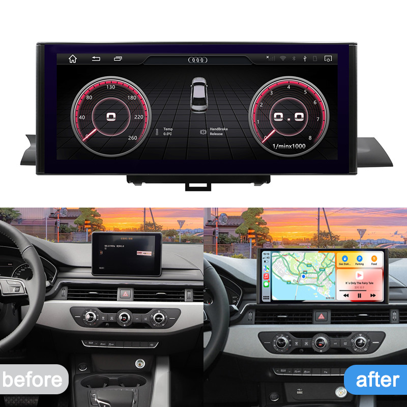 12.3″ For Audi A4L 2017-2021 Car Stereo Radio GPS Carplay WiFi 4+64G Android 14