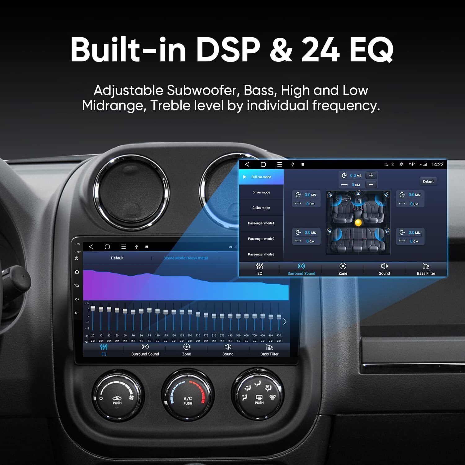10 Inch 5G WiFi 8 Core (2G Ram 32G ROM) Car Stereo Radio for Jeep Compass