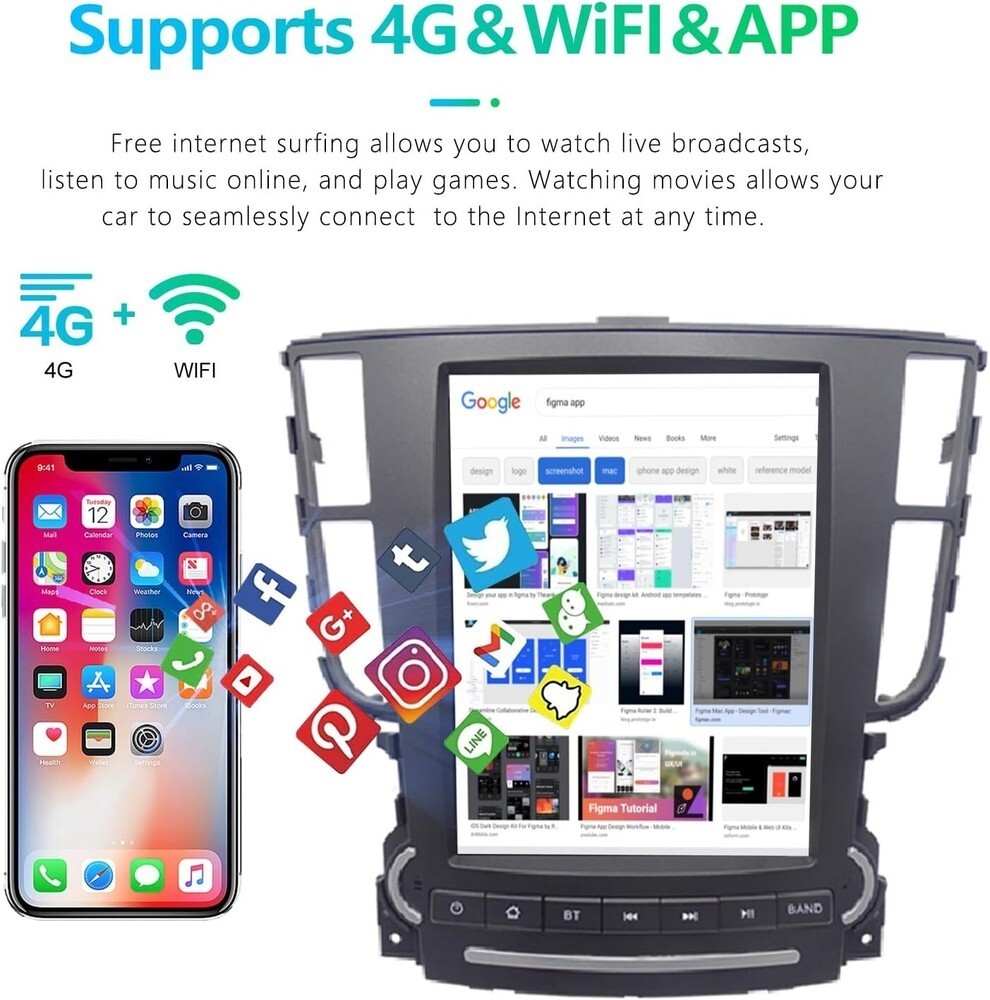 10.4″ Android 4+64GB Car Radios GPS Navigation Carpaly for Acura TL 2004-2008
