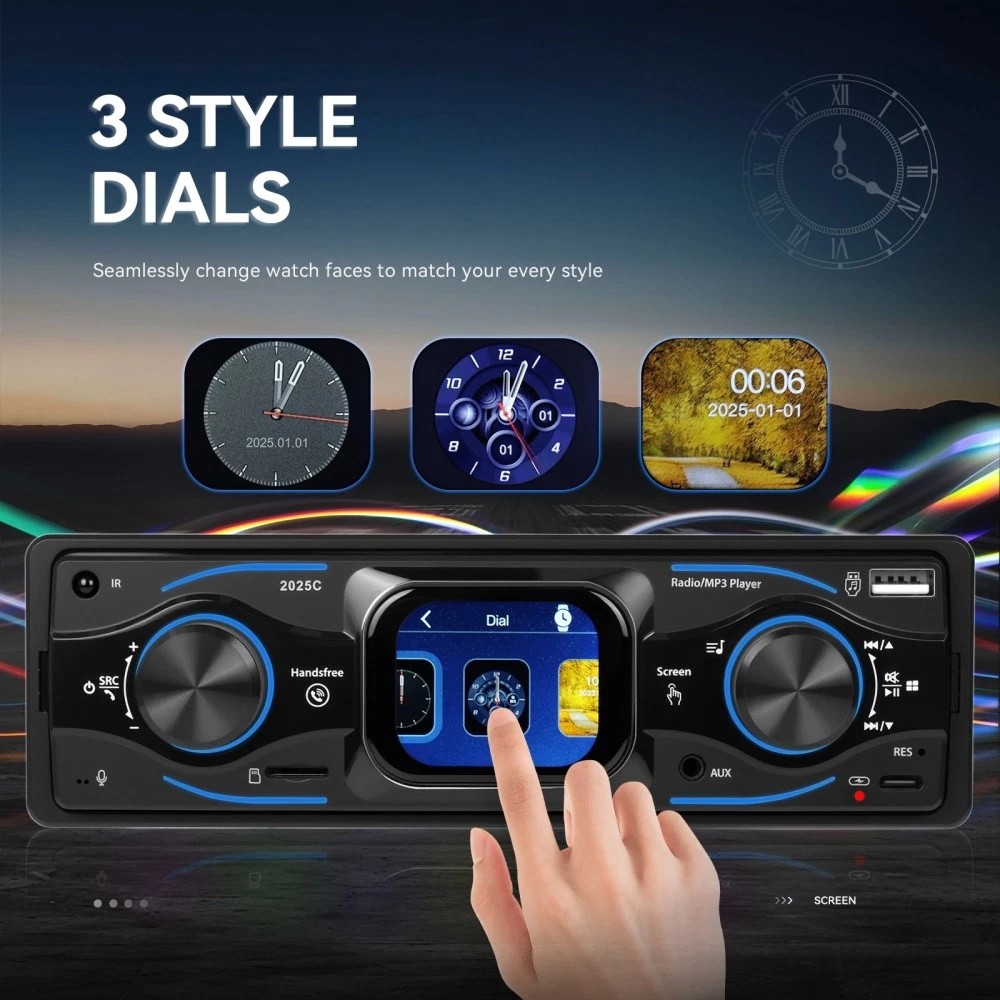 1 DIN 2.17 inch Car Stereo Radio Touch Screen Bluetooth FM MP3 Player TF USB AUX