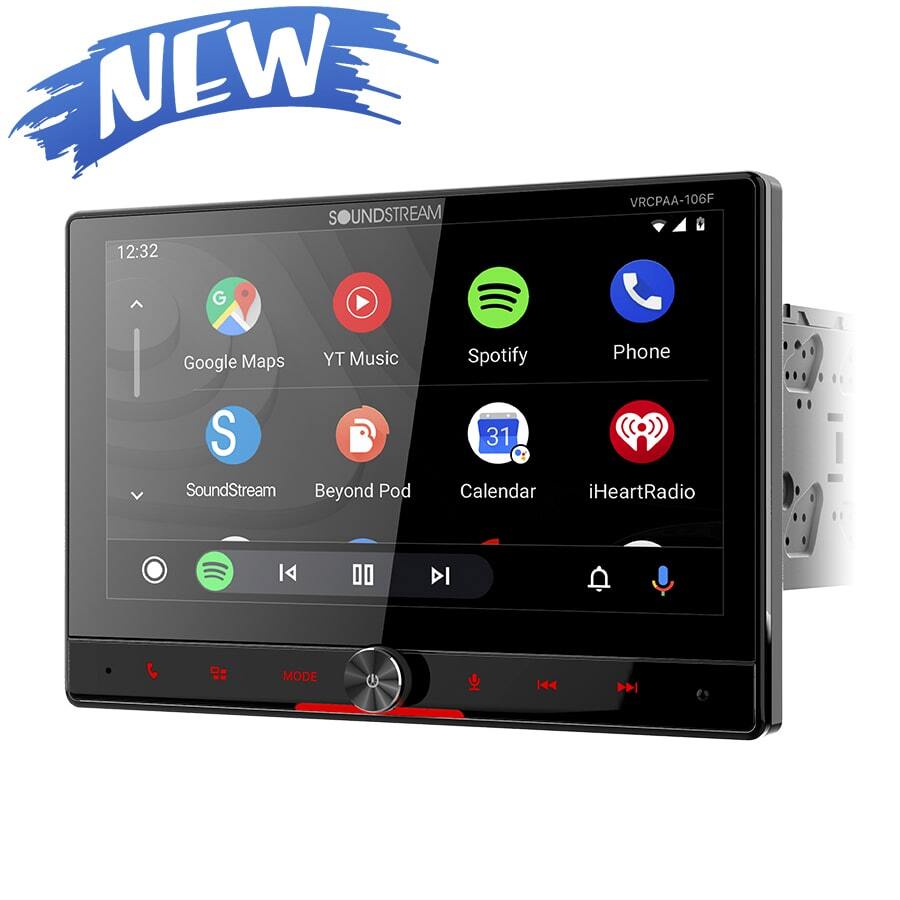Soundstream 10.6″ 2 DIN DVD Player Apple Carplay Android Auto Stereo VRCPAA-106F