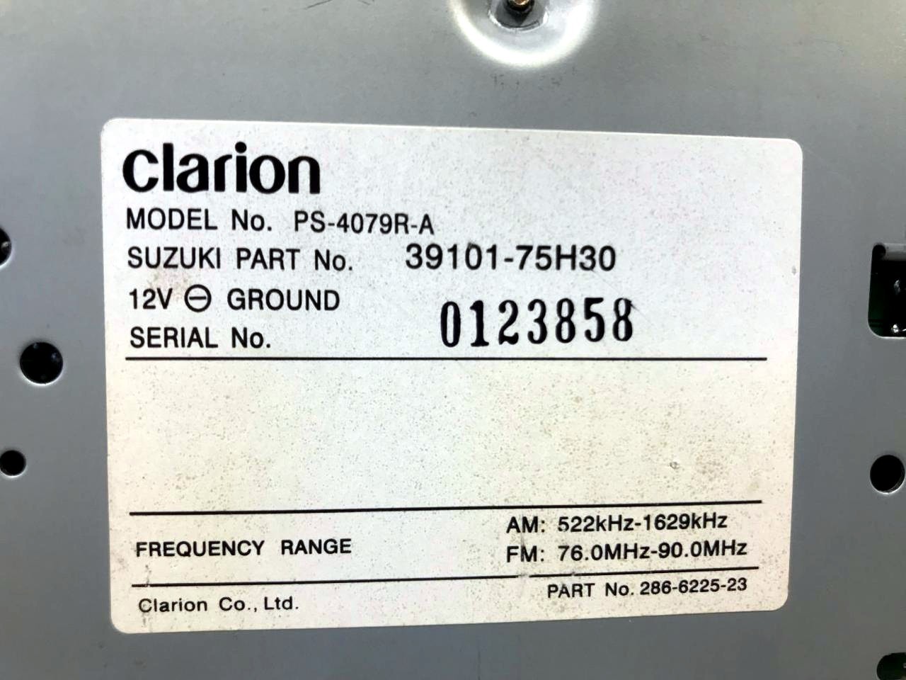 Clarion PS-4079R Double DIN Car Stereo Receiver Tested Working CD MD
