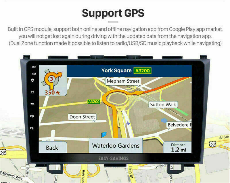 For 2008 – 2011 Honda CRV 9” Touch Screen Android 11 Car Radio Player GPS Wifi