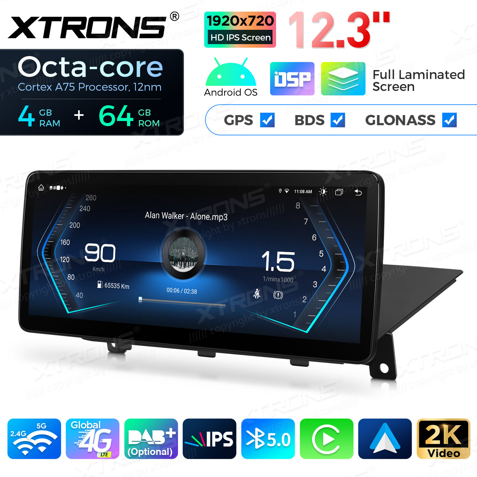 For BMW X1 E84 CIC 12.3″ IPS Android 13 8-Core Car Play GPS Stereo Navi 4G WiFi