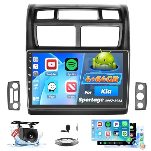 4+64G Car Radio for Kia Sportage 2007-2013, 9 inch 1280 * 720 Touch Screen