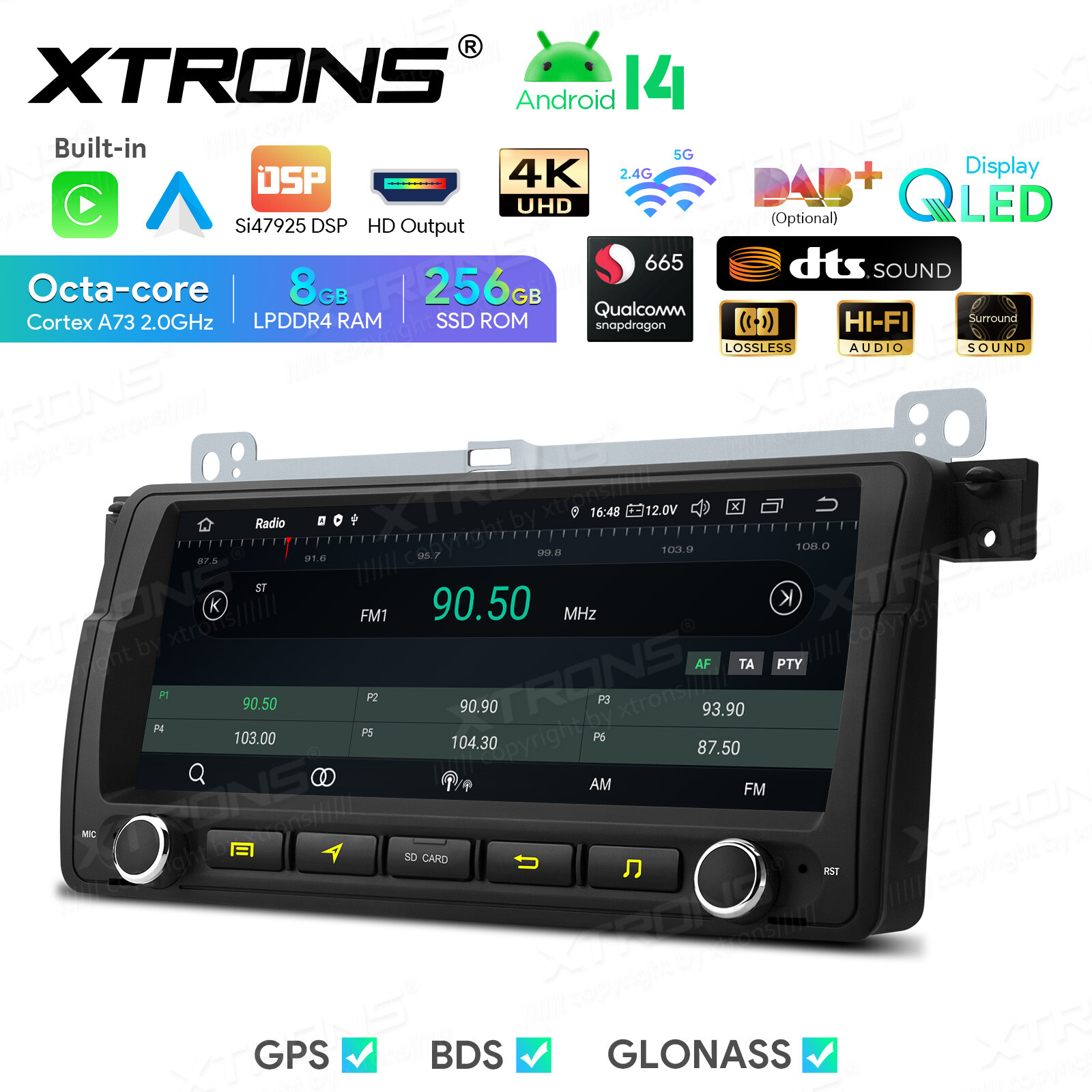 QLED 8.8″ Android 12 Car Play Stereo Radio Navi 128GB Octa Core WiFi For BMW E46
