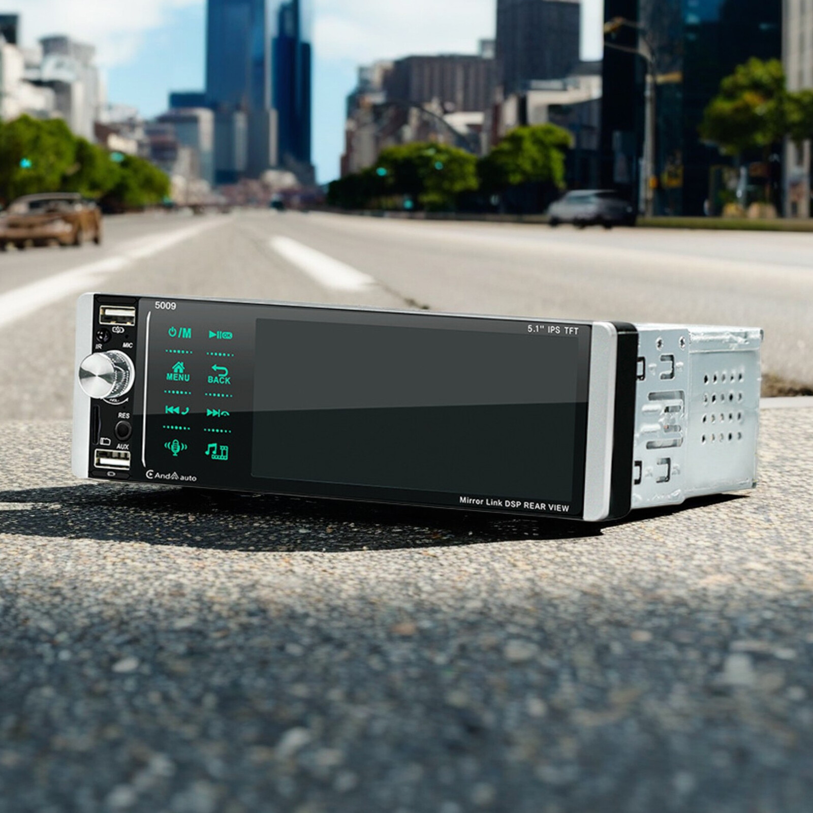 1Din 5.1in Car Radio MP3 USB AUX AM/FM Digital Media Stereo Receiver Mirror Li40