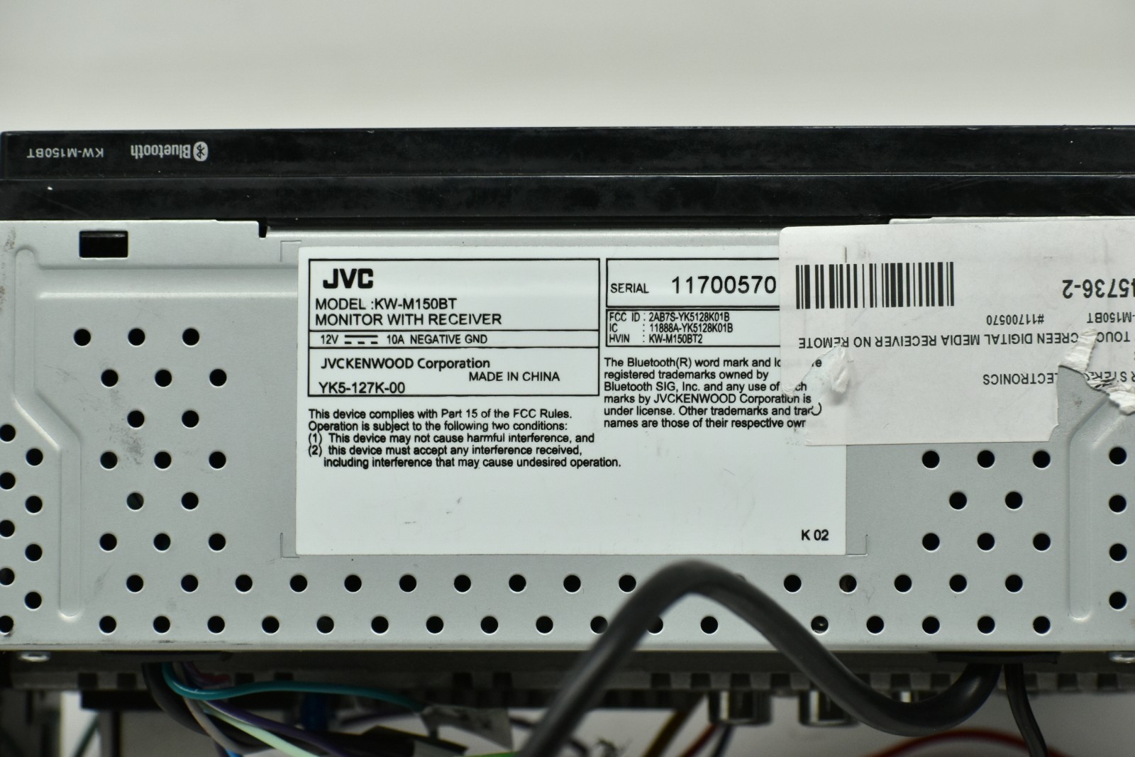JVC KW-M150BT FOR PARTS UNKNOWN ISSUE DO NOT KNOW EXTENT OF ANY PROBLEMS