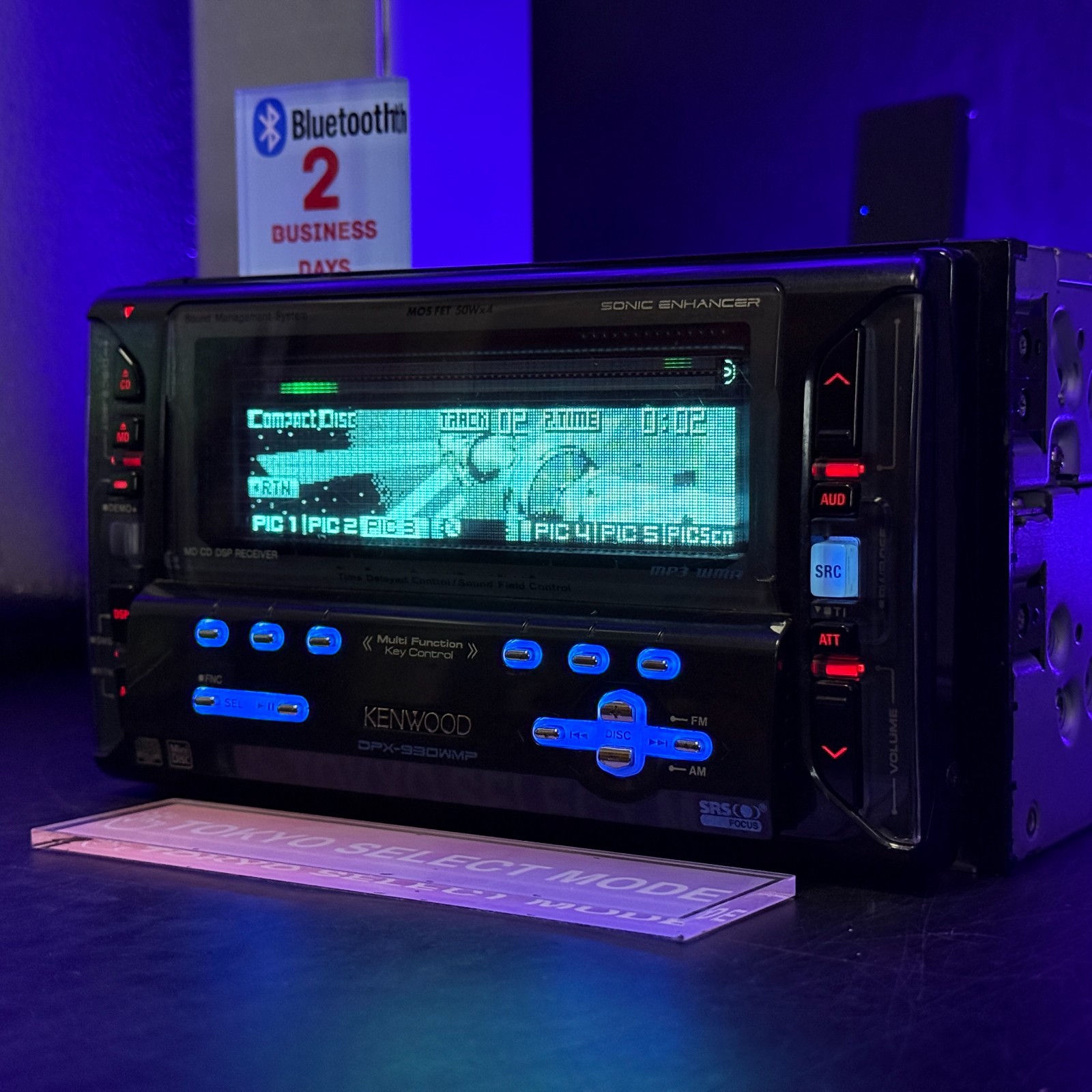 Kenwood DPX-930WMP 2DIN Car Audio CD MD Player Added Bluetooth DSP Tested Stock
