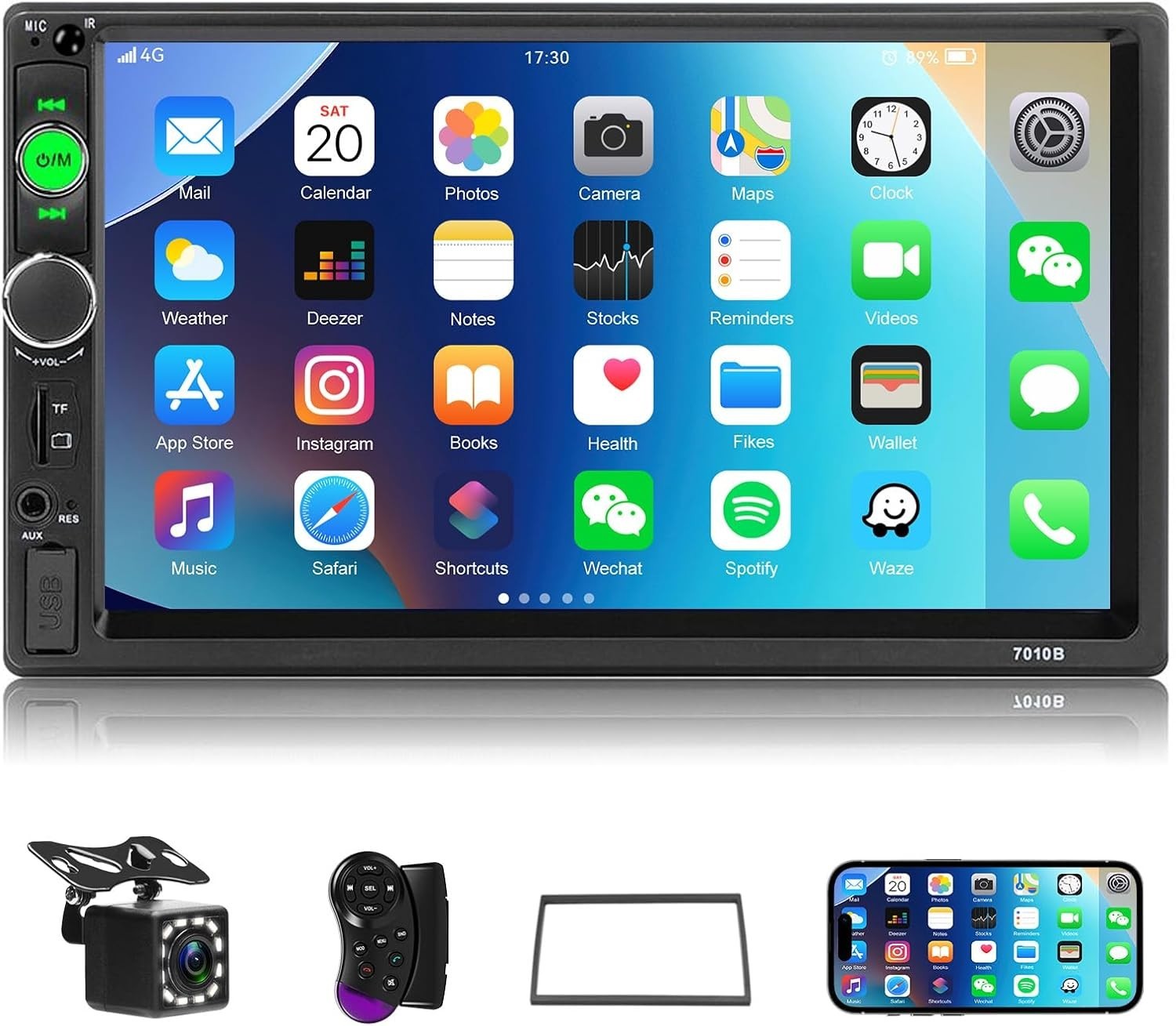 7″ HD Touch Screen Car Stereo with Bluetooth & Backup Camera – Double Din
