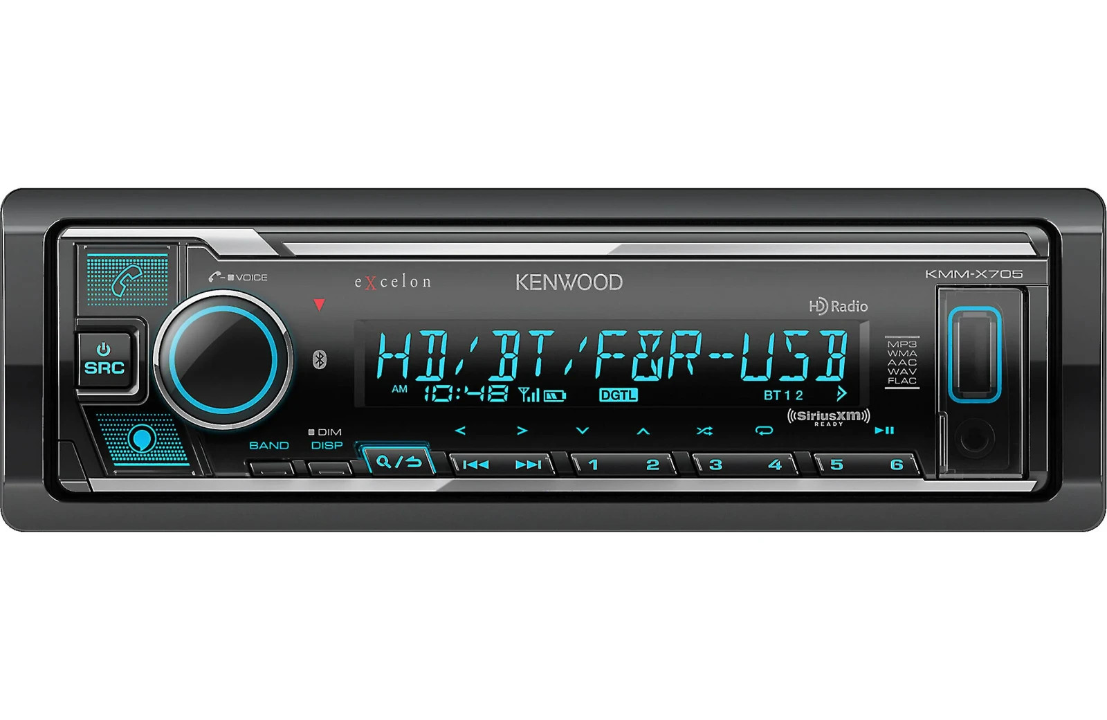 Kenwood KMM-X705 1-DIN Bluetooth Car Stereo Digital Media Receiver