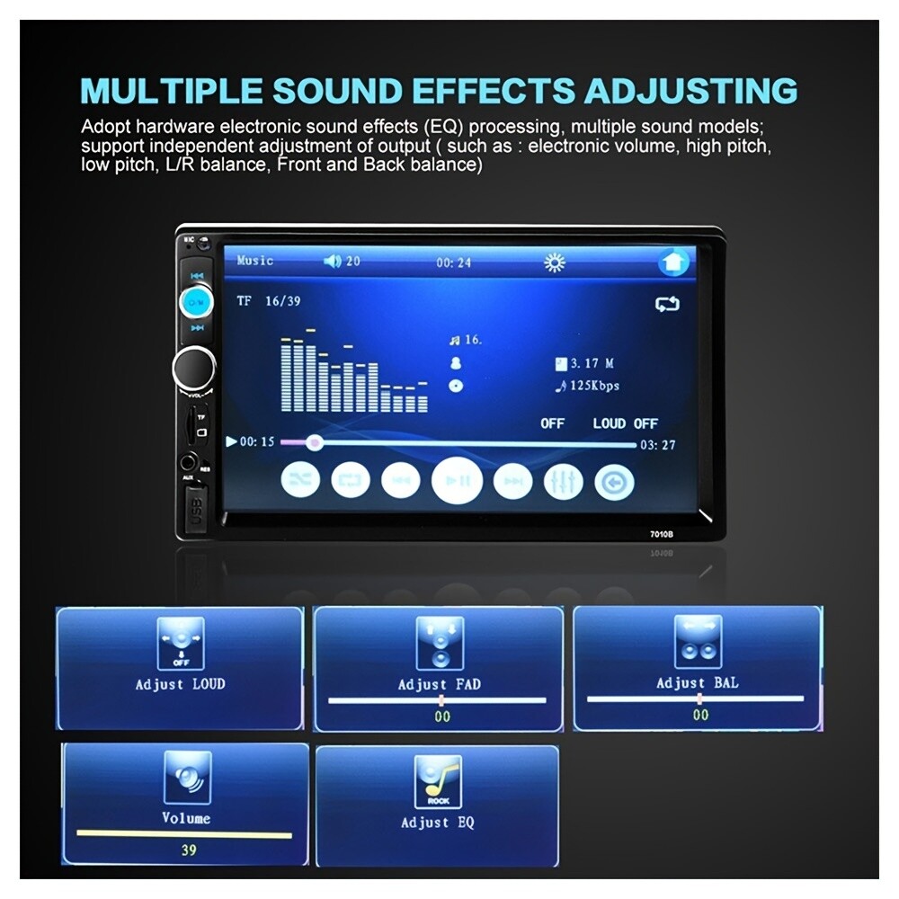 2 Din 7 Inch Car Stereo Touch Screen Multimedia MP5 Radio +camera