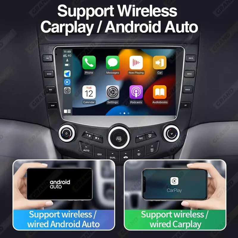9” Android Carplay Car Stereo Radio GPS Navi 2+32GB For 2003-2007 Honda Accord