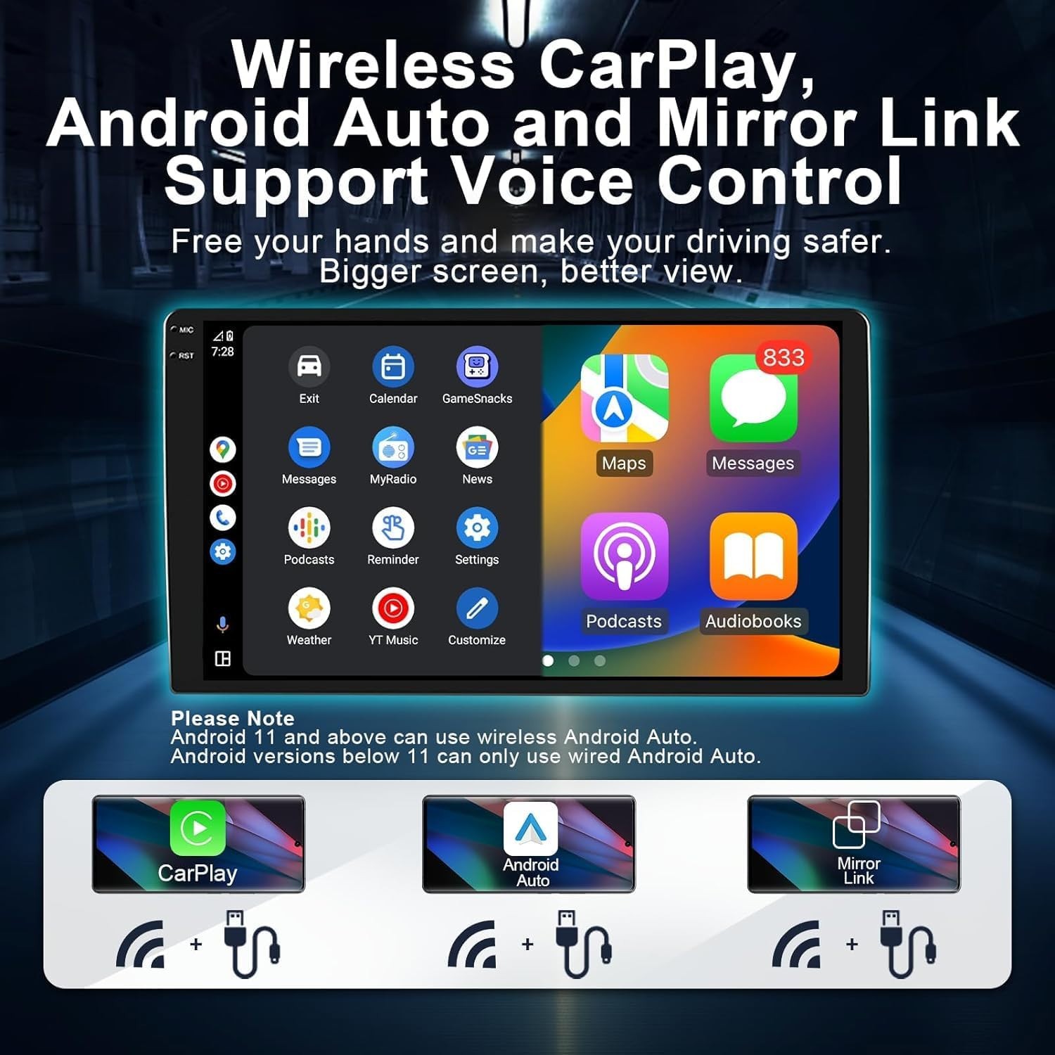 9″ 8Core 4+32G Android Auto Carplay Stereo for Toyota Tacoma 2005-2015