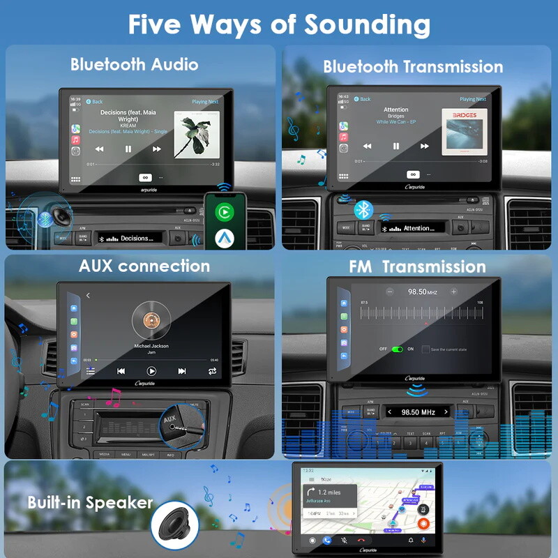 Carpuride 2+32G 9″Touchscreen Apple Carplay Car Stereo Android Auto Apps Install