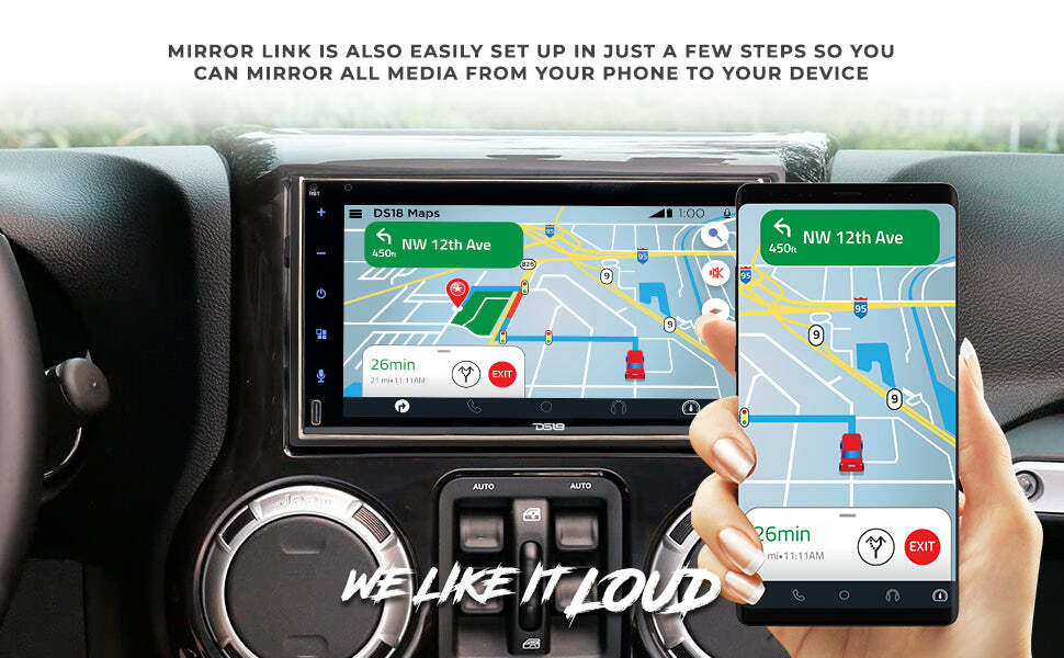 DS18 7″ Touchscreen Double 2-Din Receiver Stereo Bluetooth Apple CarPlay DDX7CP