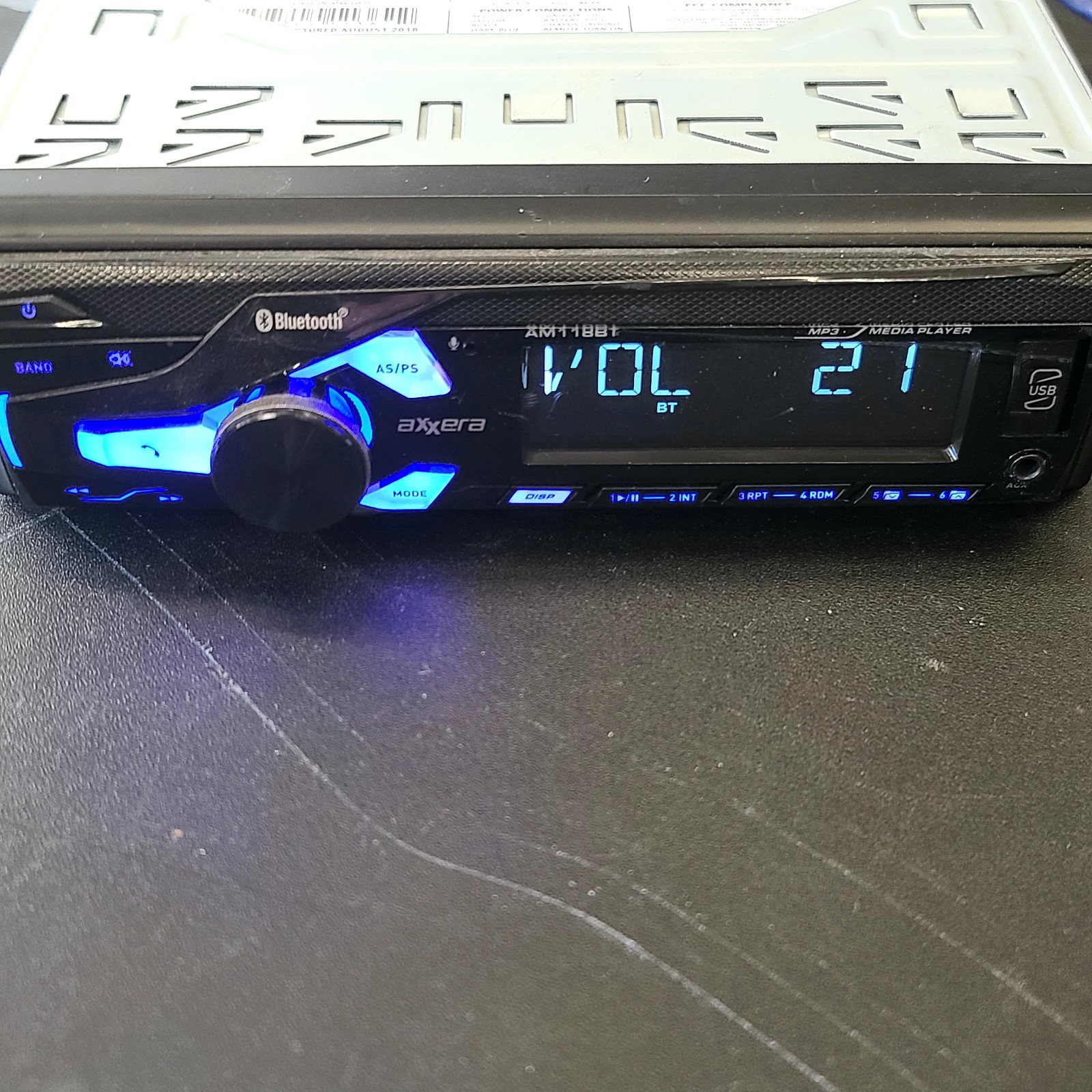 Axxera AM118BT Bluetooth, USB, AUX BLUE SCREEN 💙
