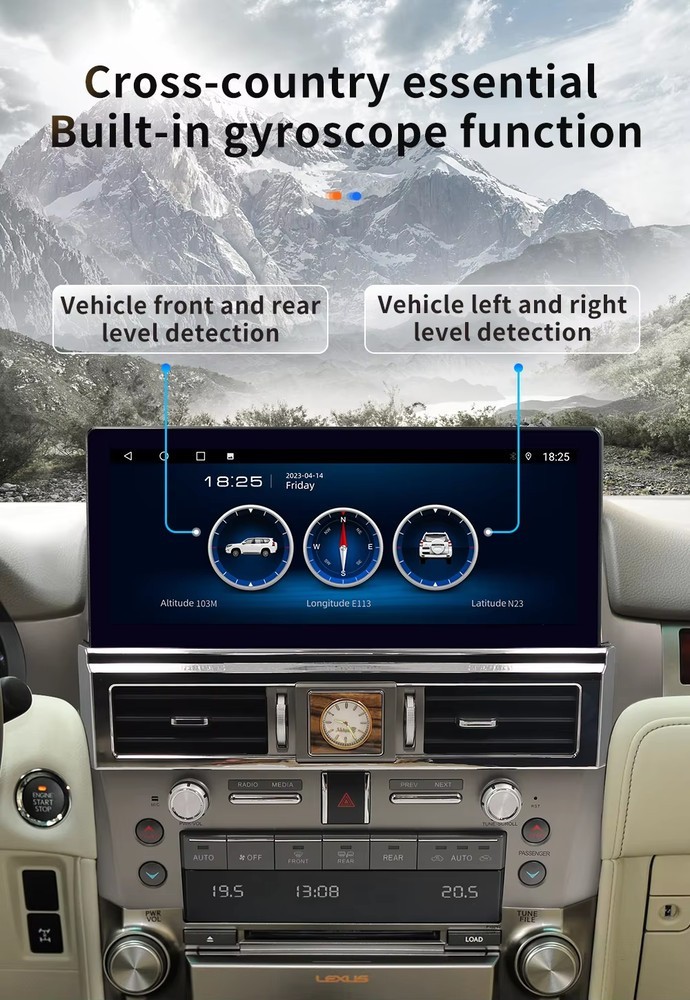 For Lexus GX460 GX400 2010-2022 Android Car Stereo Radio GPS Navi Carplay 12.3″