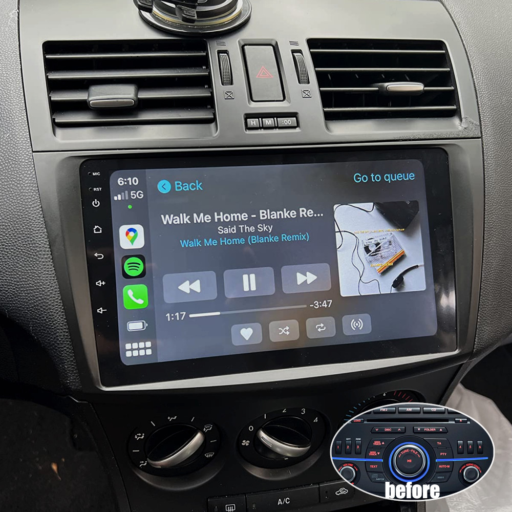 4+64GB Car Stereo CarPlay Android 13 Radio 9″ GPS BT5 FM for Mazda 3 2010-2013