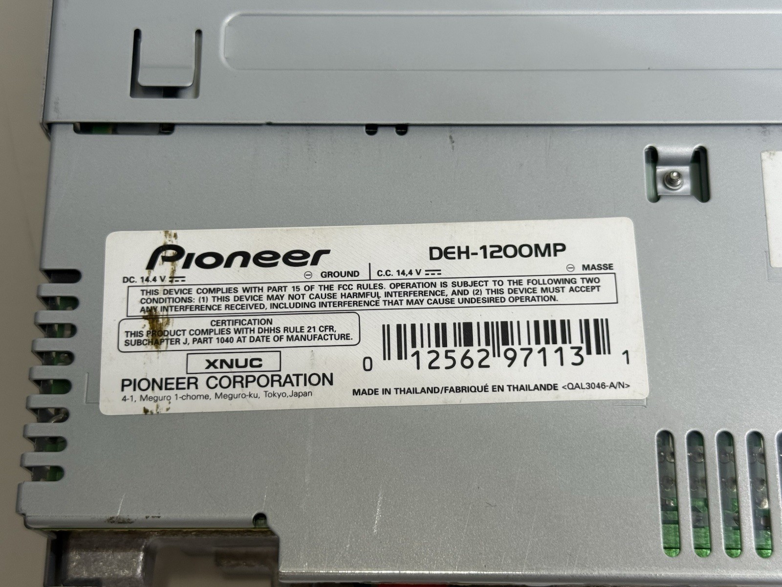 Pioneer DEH-1200MP CD Player AM/FM WMA MP3 AUX Super Tuner w/ Remote & Box