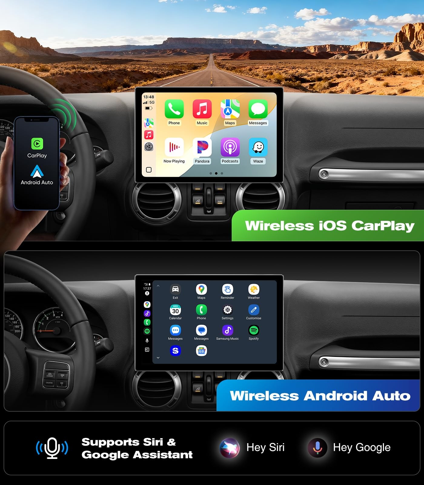 11.5 Inch Android Car Radio for Jeep Wrangler JK 2007-2018, Bluetooth, GPS