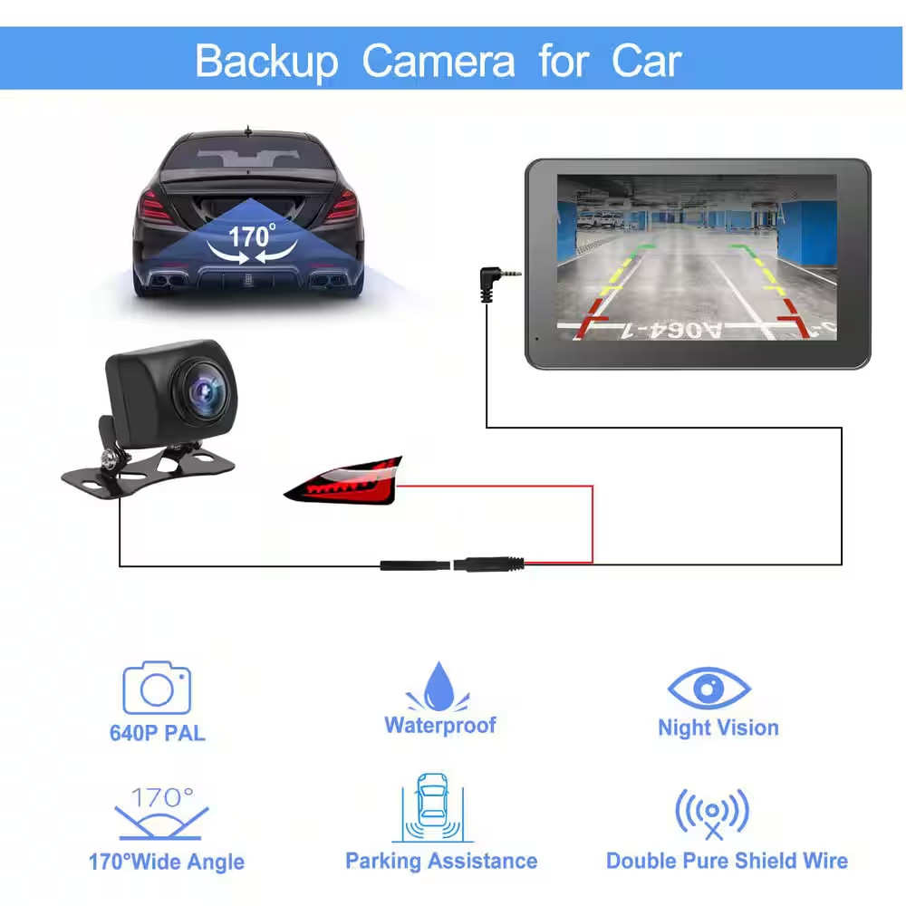 7 In. Wireless Touch Screen Car Stereo Compatible Apple, Android Auto with Mirro
