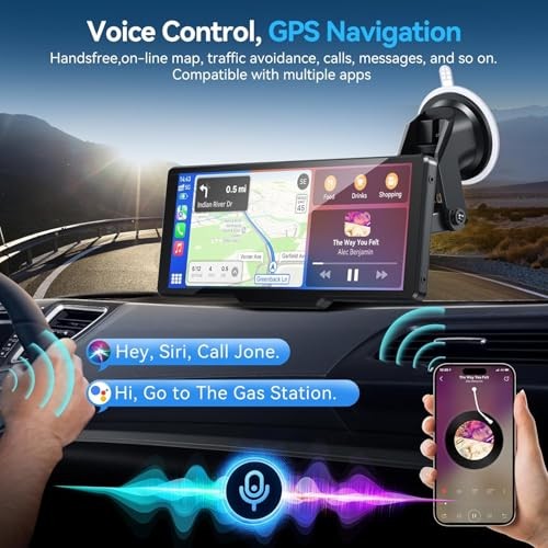 Portable Carplay Screen for Car, 10.26″ Wireless Carplay & Android 10.26inch