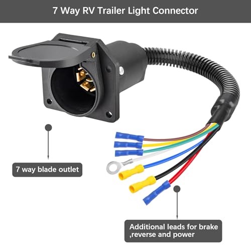 7 Pin Trailer Plug 7 Way Truck Electrical Wiring Harness Connector