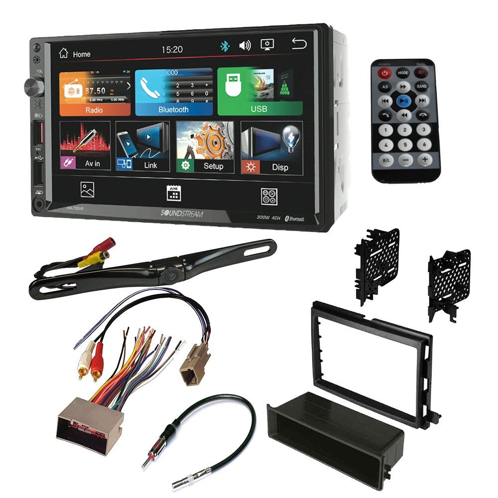 VM700HB 7″ Double DIN Radio. Install Kit + Wire Harness for 2004-2008 Ford F-150