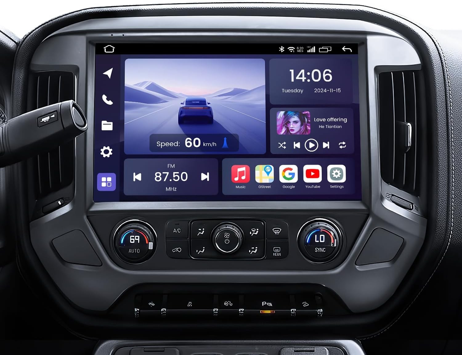 For Chevy Silverado GMC Sierra 2014-2018 Radio Stereo 13.1″ Android Carplay 128G