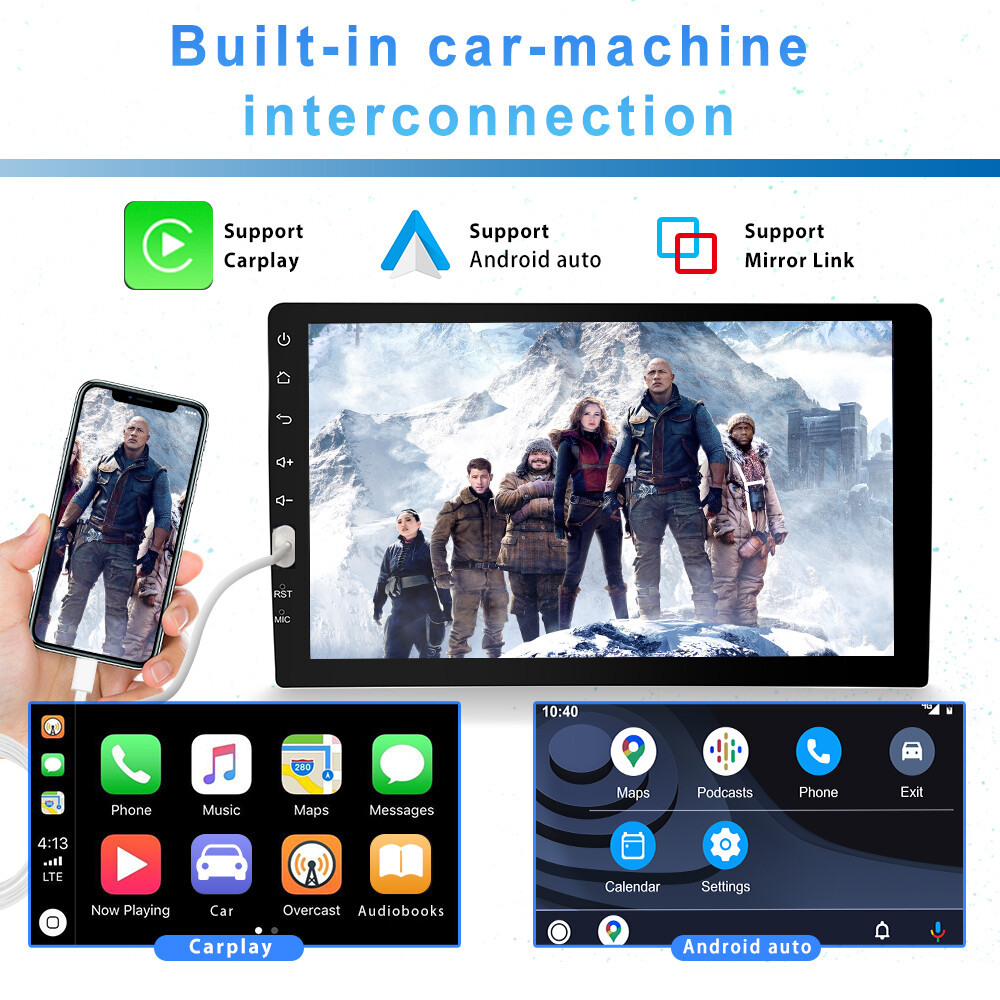 9″ 12V Single Din Car Stereo MP5 Carplay Radio Touch Screen Bluetooth Player FM