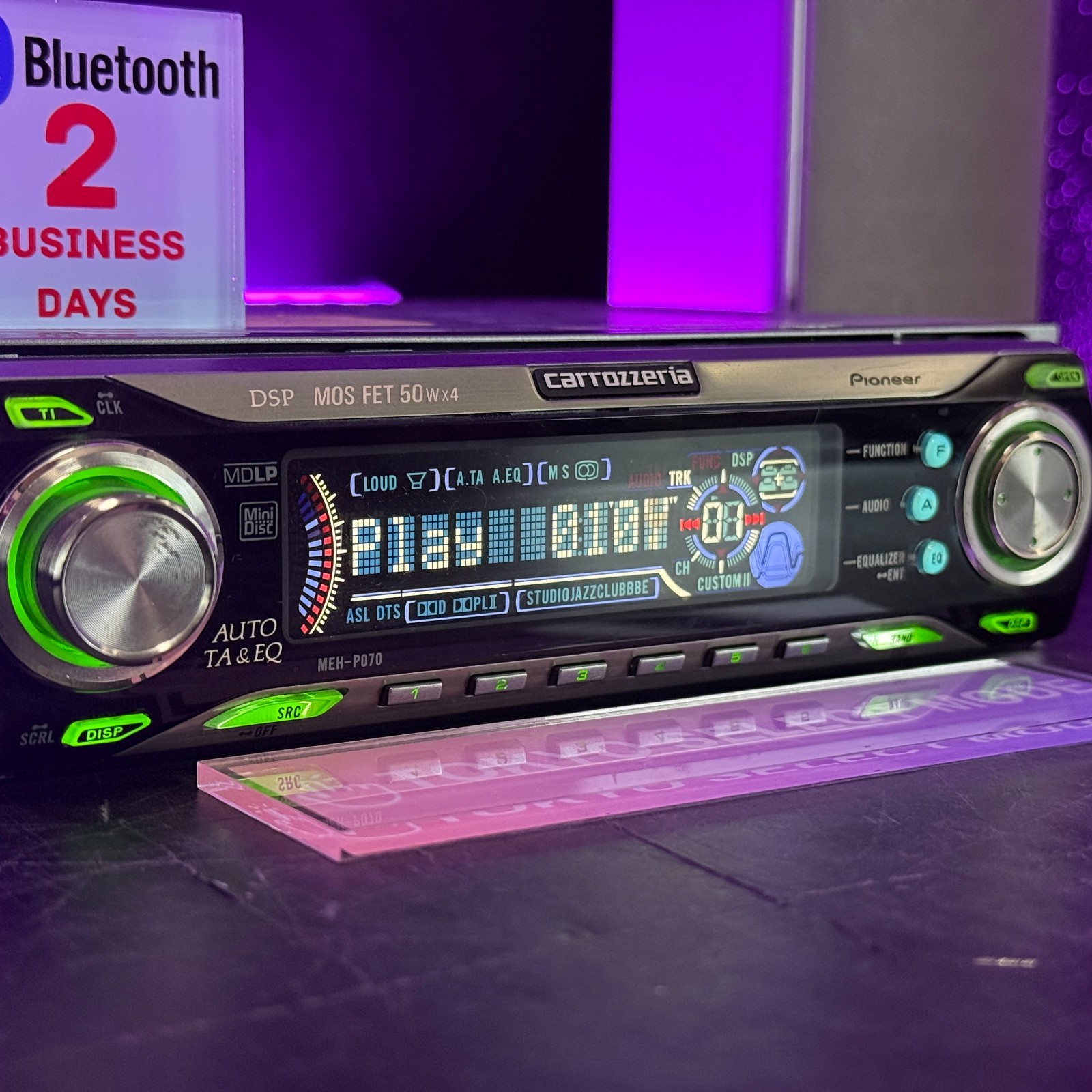 Pioneer Carrozzeria MEH-P070 Car Audio MD Player 1DIN DSP Added Bluetooth Stock