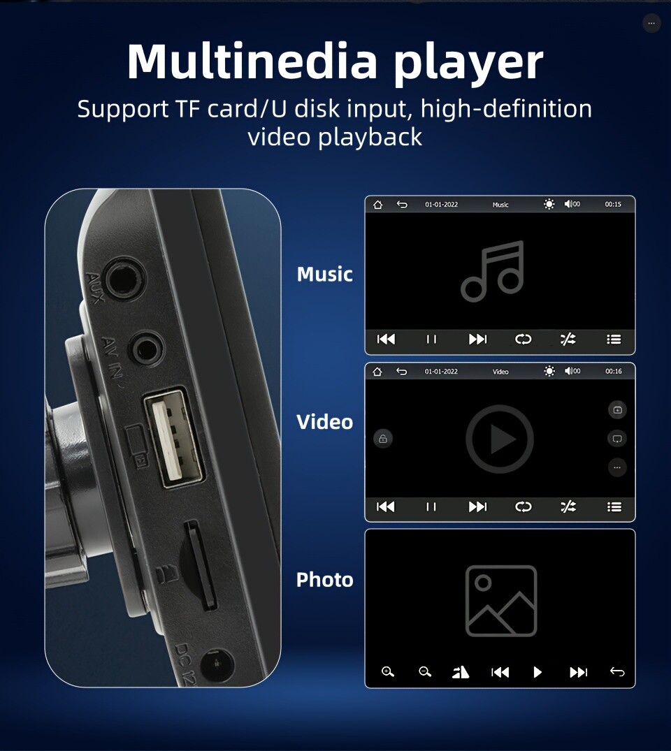 Universal 7-inch touch screen car stereo wireless portable Android iOS wireless